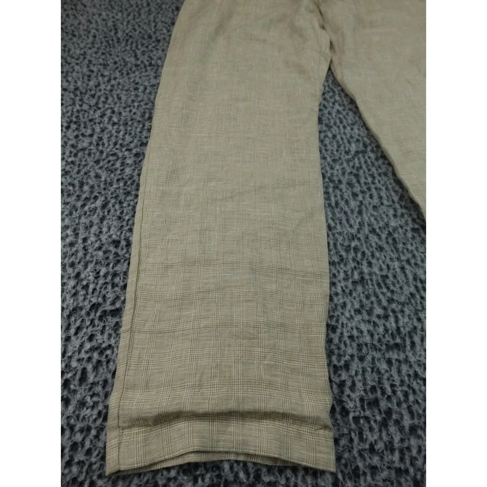 J.Crew Mens 33x32 Classic Fit Linen Trouser Beige Glen Check Plaid Pants 2024 - Picture 5 of 16